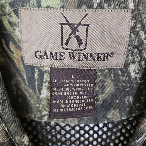 Game Winner Hunting Vest Game Bag Size Large Camo Woods Cotton Nylon Outdoor Set - Picture 12 of 15